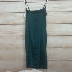 Sleek emerald dress